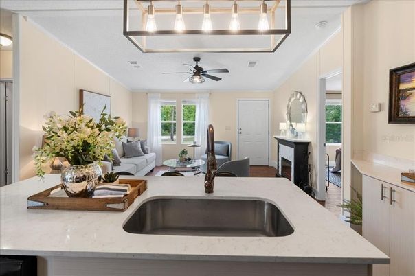Fireplace, Interior, Kitchen, Living room