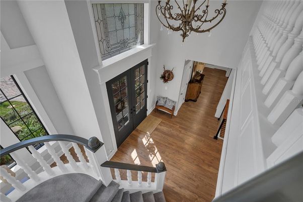 Chandelier, Interior, Wood Texture Flooring