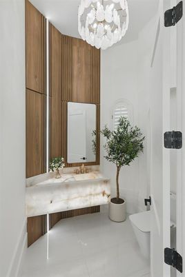 Bathroom, Chandelier, Interior