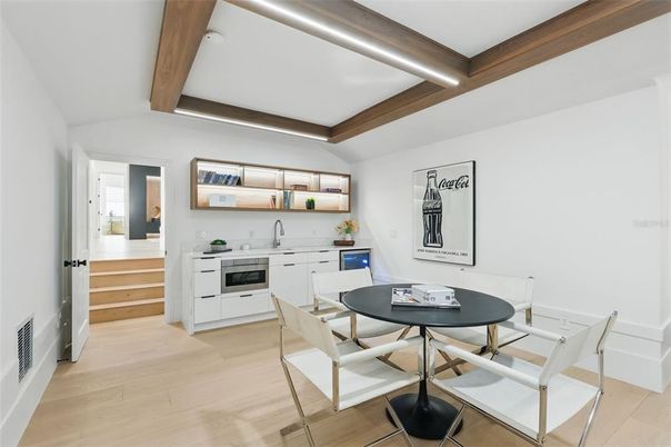 Dining room, Interior, Kitchen, Wooden Beams, Wood Texture Flooring