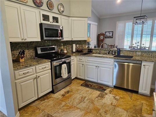 Interior, Kitchen, Pendant Lights, Recessed Lighting, Stainless Steel Appliances