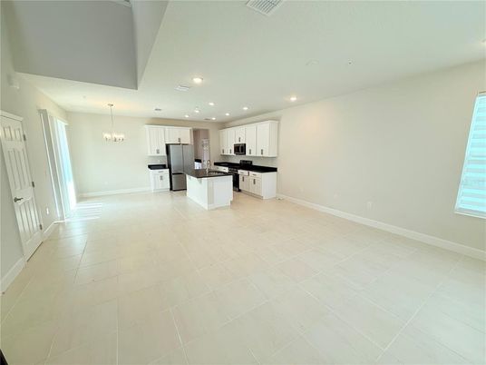 Chandelier, Empty room, Interior, Kitchen, Recessed Lighting