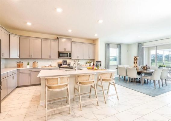 Dining room, Interior, Kitchen, Marble, Recessed Lighting