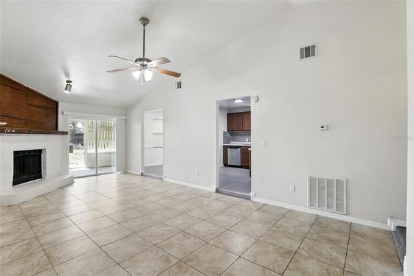 Empty room, Fireplace, Interior, Kitchen