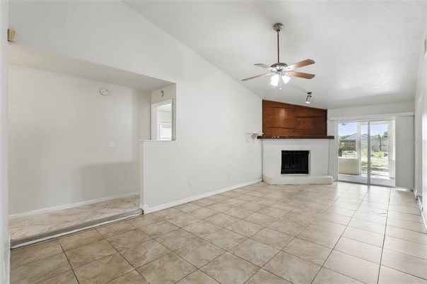 Empty room, Fireplace, Interior