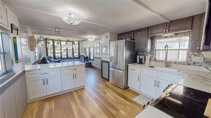 Interior, Kitchen, Wood Texture Flooring