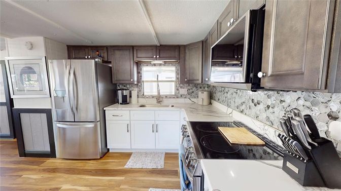 Interior, Kitchen, Wood Texture Flooring