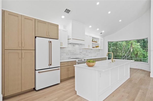 Interior, Kitchen, Recessed Lighting, Wood Texture Flooring