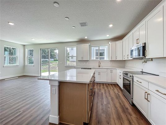 Interior, Kitchen, Recessed Lighting, Wood Texture Flooring