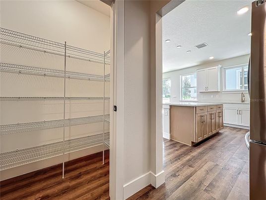 Interior, Kitchen, Recessed Lighting, Wood Texture Flooring