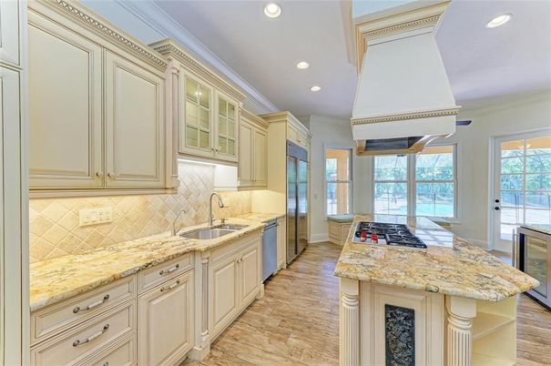 Interior, Kitchen, Recessed Lighting, Wood Texture Flooring