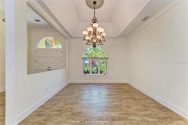 Chandelier, Empty room, Interior, Wood Texture Flooring