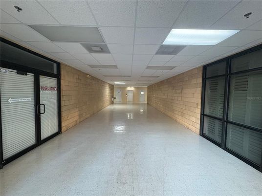 Empty room, Interior, Recessed Lighting, Stone Walls