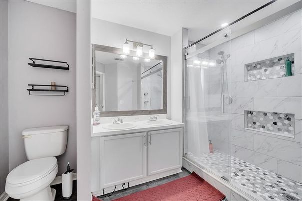 Bathroom, Glass Shower, Interior, Marble Walls