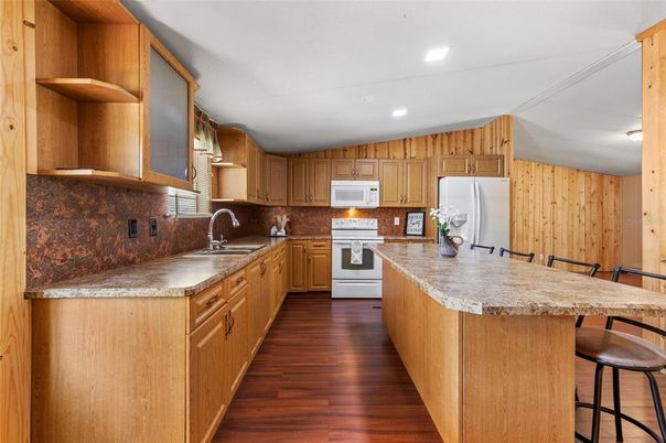 Interior, Kitchen, Recessed Lighting, Wood Texture Flooring