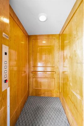 Elevator, Interior, Recessed Lighting, Wooden Walls