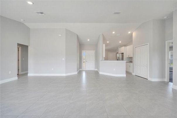 Empty room, Interior, Kitchen, Recessed Lighting