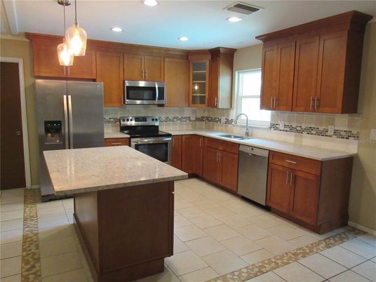 Interior, Kitchen, Pendant Lights, Recessed Lighting, Stainless Steel Appliances
