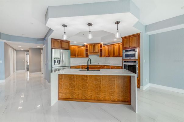 Interior, Kitchen, Pendant Lights, Recessed Lighting, Stainless Steel Appliances