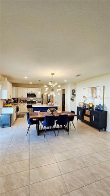 Dining room, Interior, Kitchen, Pendant Lights, Recessed Lighting, Stainless Steel Appliances
