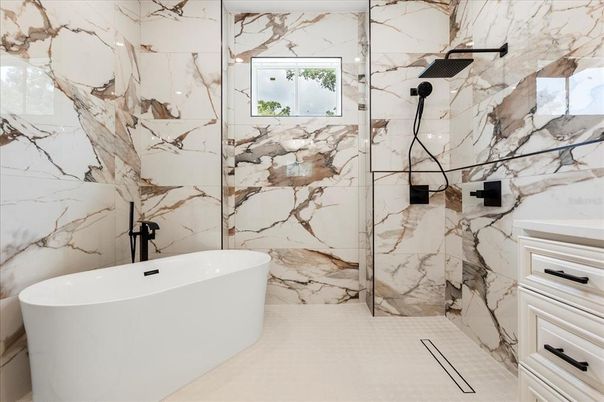 Bathroom, Free Standing Baths, Interior, Marble Walls
