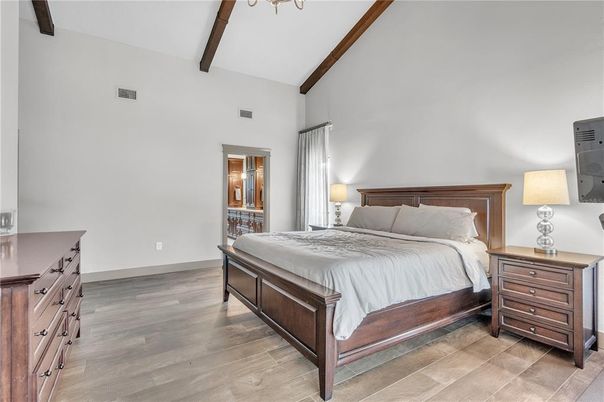 Bedroom, Interior, Wooden Beams, Wood Texture Flooring