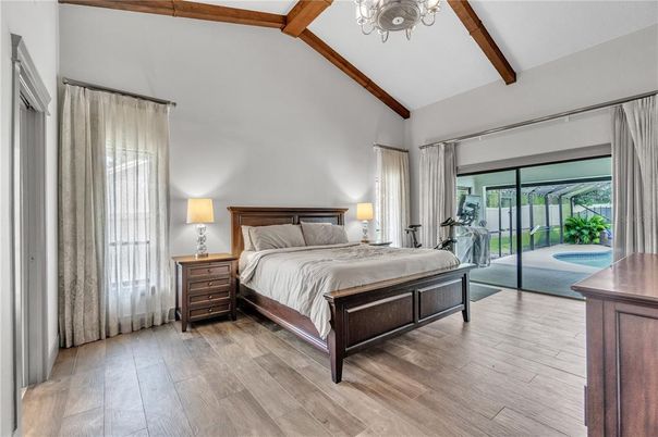 Bedroom, Interior, Wooden Beams, Wood Texture Flooring