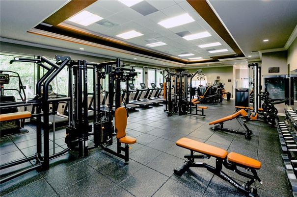 Fitness Equipment, Gym, Interior, Recessed Lighting