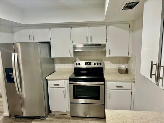 Interior, Kitchen, Stainless Steel Appliances, Wood Texture Flooring