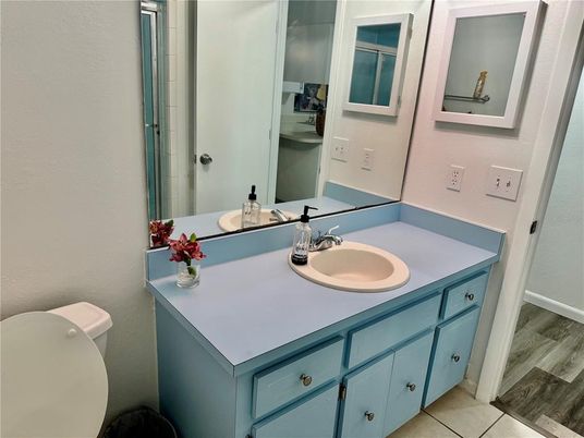 Bathroom, Dual Sink Vanities, Interior, Wood Texture Flooring