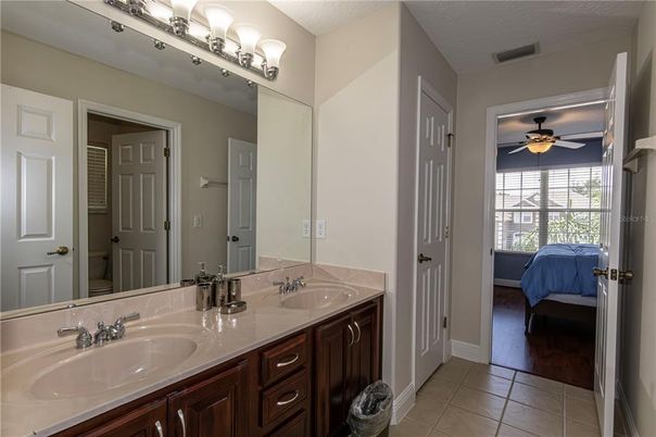 Bathroom, Dual Sink Vanities, Interior, Wood Texture Flooring