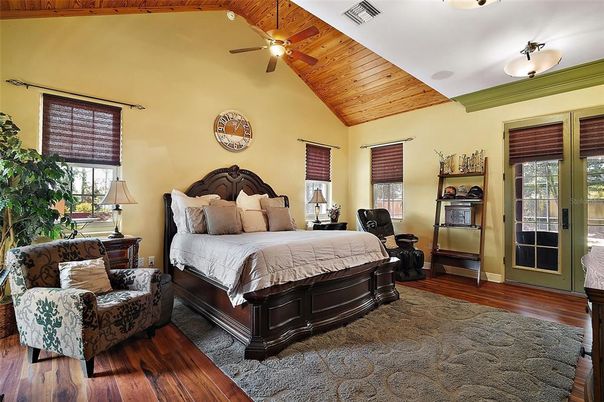 Bedroom, Interior, Wooden Ceilings, Wood Texture Flooring
