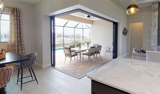 Dining room, Glass Ceilings, Interior, Sun Room, Wood Texture Flooring