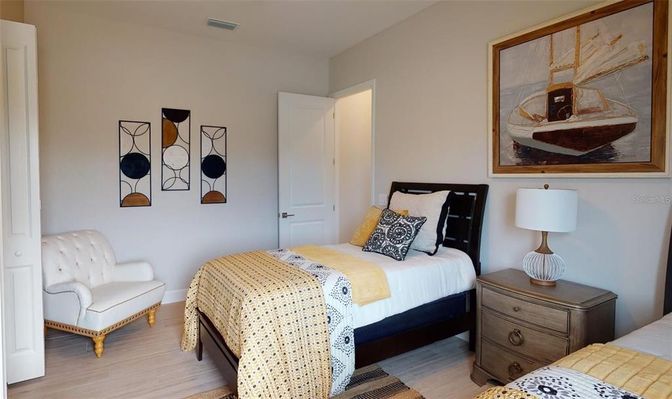 Bedroom, Interior, Wood Texture Flooring