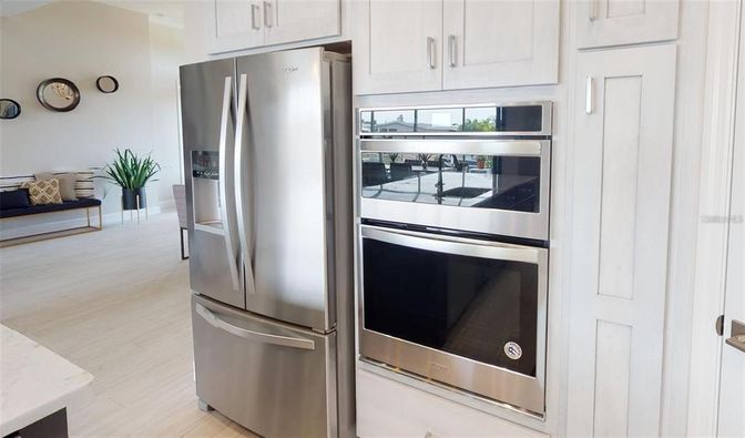 Interior, Kitchen, Stainless Steel Appliances, Wood Texture Flooring