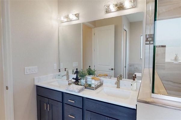 Bathroom, Dual Sink Vanities, Glass Shower, Interior