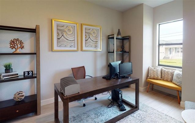 Home Office, Interior, Wood Texture Flooring