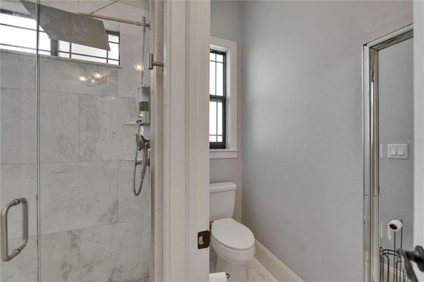 Bathroom, Glass Shower, Interior, Marble Walls