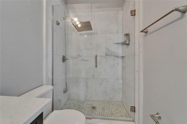 Bathroom, Glass Shower, Interior, Marble Walls
