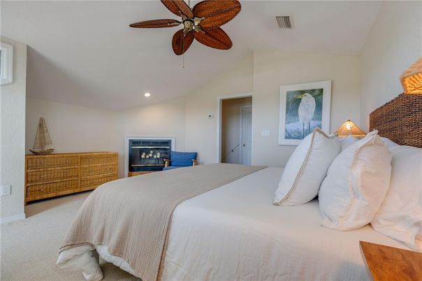 Bedroom, Fireplace, Interior, Recessed Lighting