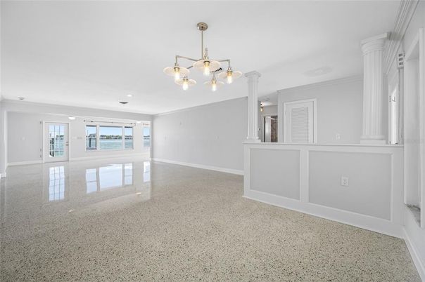 Chandelier, Empty room, Interior