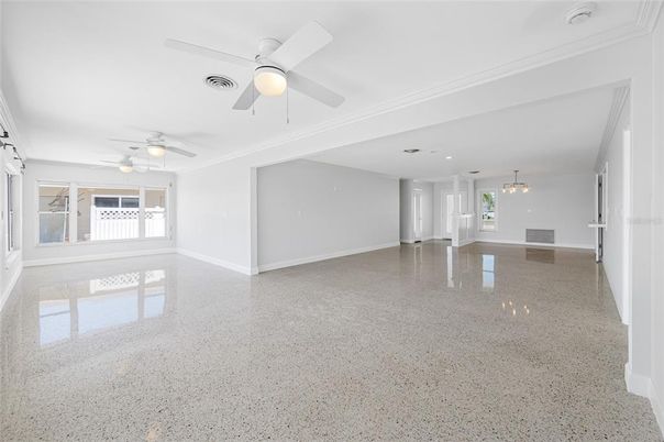 Empty room, Interior, Pendant Lights, Recessed Lighting