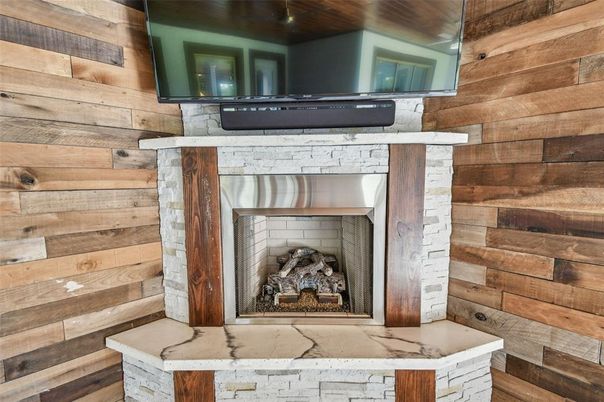 Fireplace, Interior, Wooden Walls
