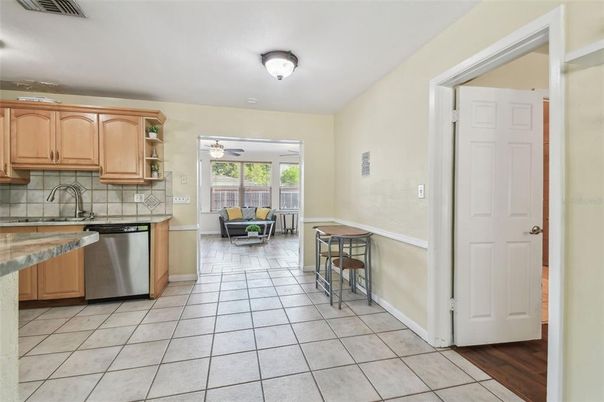Interior, Kitchen, Stainless Steel Appliances, Wood Texture Flooring