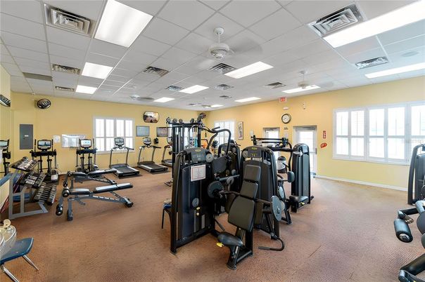Fitness Equipment, Gym, Interior, Recessed Lighting