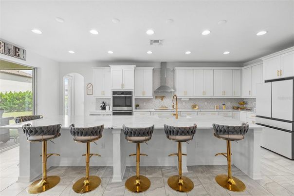 Interior, Kitchen, Marble, Recessed Lighting, Stainless Steel Appliances