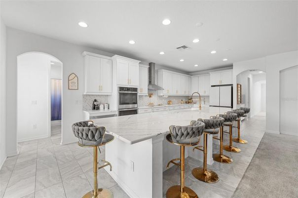 Interior, Kitchen, Marble, Recessed Lighting, Stainless Steel Appliances