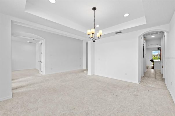 Chandelier, Empty room, Interior, Recessed Lighting