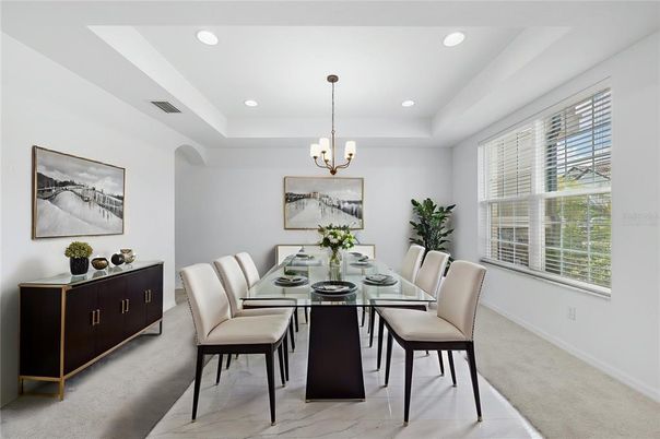 Chandelier, Dining room, Interior, Recessed Lighting