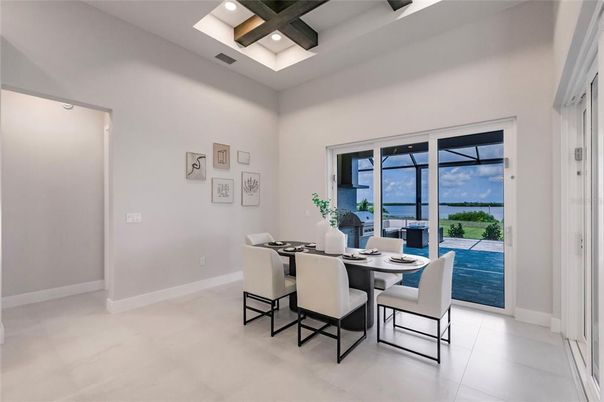 Dining room, Interior, Recessed Lighting, Water